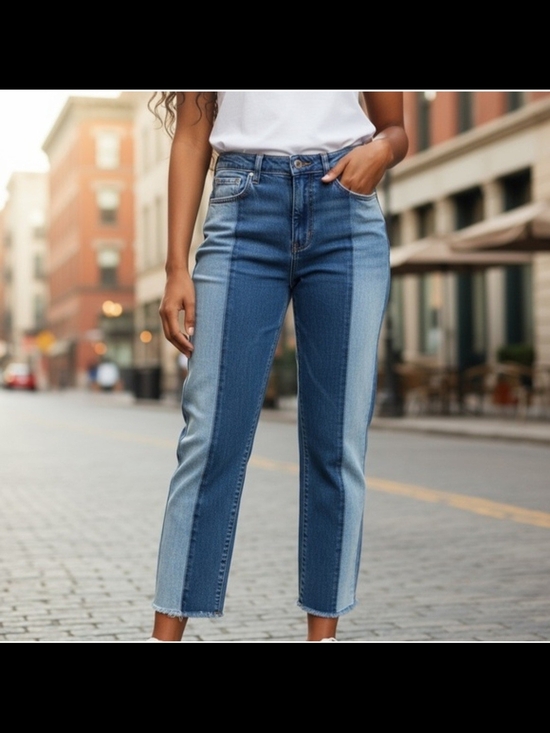 PacSun Denim - Pacsun Vintage Icon Colorblock Two-Tone Blue High-Rise Jeans  Women Size 30 NWT